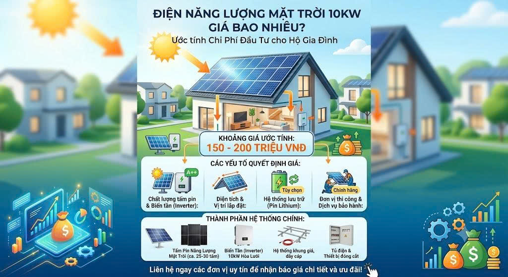 Điện Năng Lượng Mặt Trời 10kW Giá Bao Nhiêu?